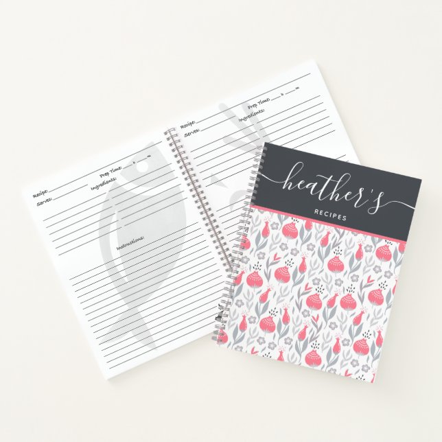 Cahier à spirale de recettes personnalisées (Intérieur)
