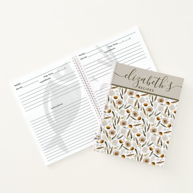 Cahier à spirale de recettes personnalisées (Intérieur)