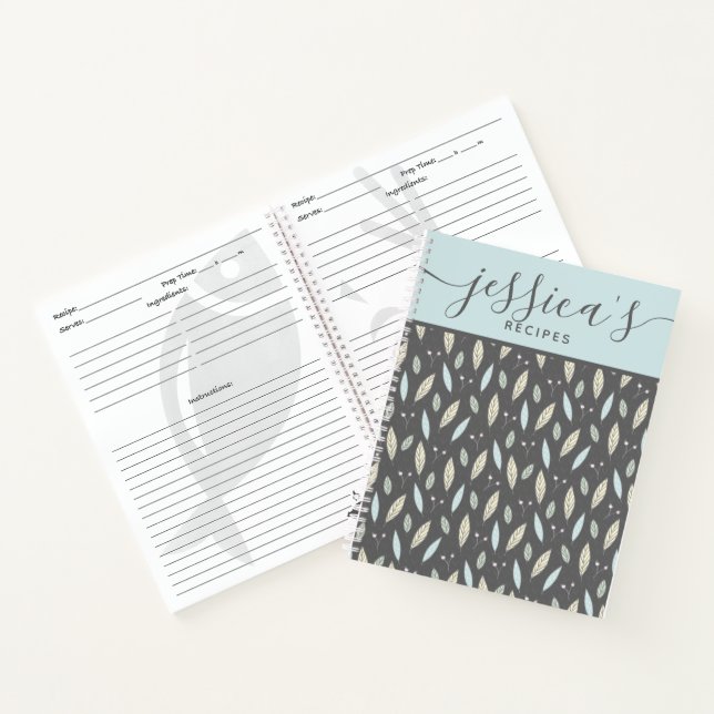 Cahier à spirale de recettes personnalisées (Intérieur)