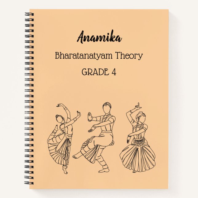 Cahier à spirale de théorie de danse bharatanatyam (Devant)