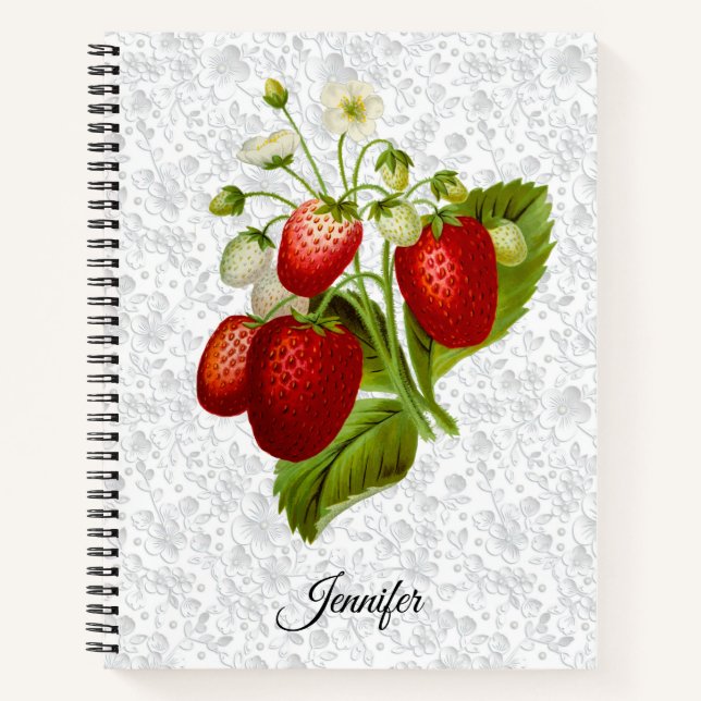 Cahier à spirale dentelle de fraise (Devant)