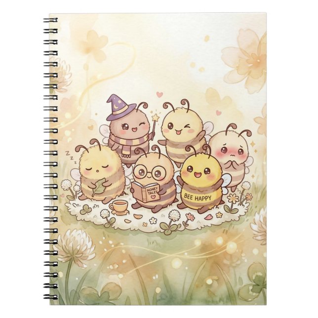 Cahier à spirale des amis abeilles mignons (Devant)