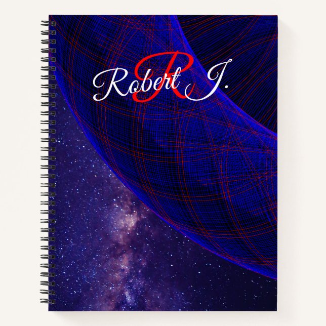 Cahier à spirale des Donuts bleus dans l'espace (Devant)