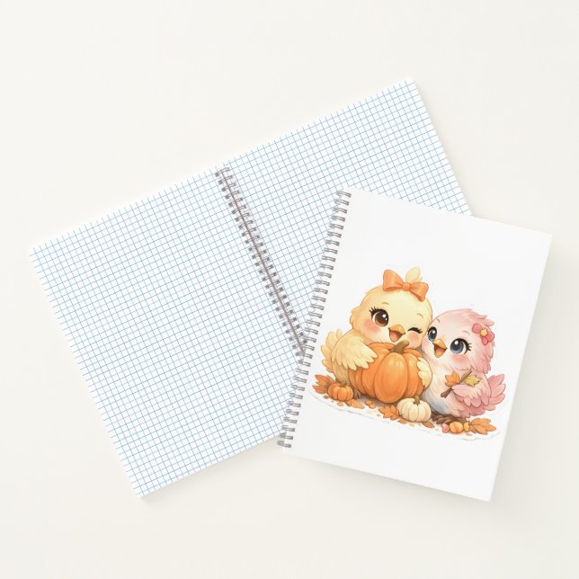 Cahier à spirale doux oiseaux d'Halloween d'automn (Intérieur)
