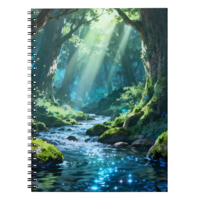 Cahier à spirale du ruisseau de la forêt enchantée (Devant)