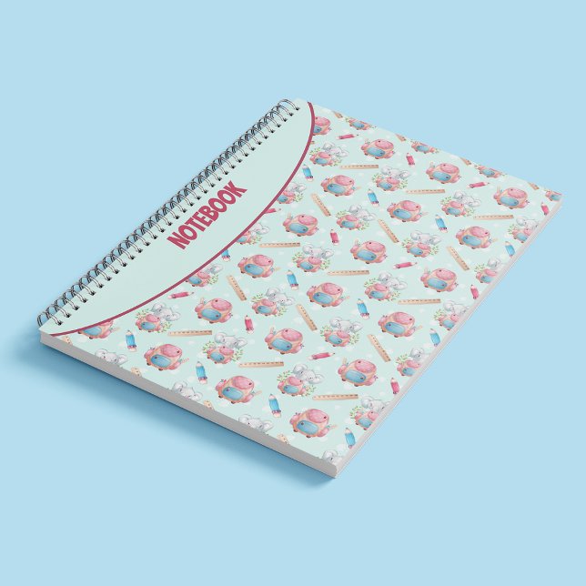 Cahier à spirale élégant à motif d'éléphant (Créateur téléchargé)