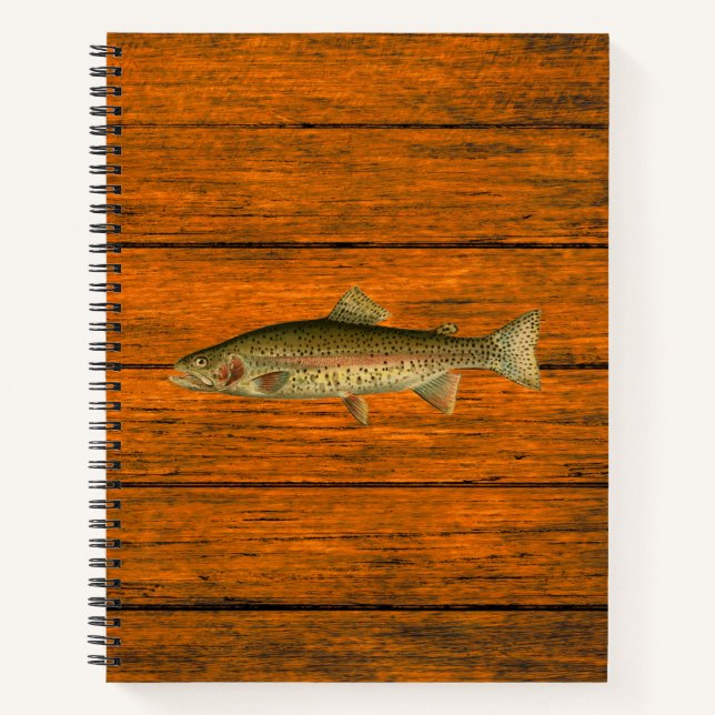 Cahier à spirale en bois de truite arc-en-ciel (Devant)