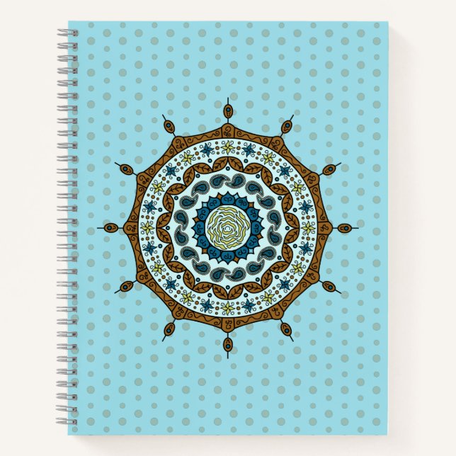 Cahier à spirale en cuivre Mehndi Fantasy (Devant)