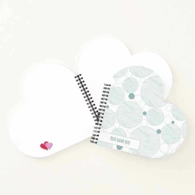 Cahier à spirale en forme de cœur avec vagues d'oc (Intérieur)