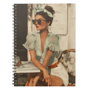 Cahier à spirale femme mode chic vintage