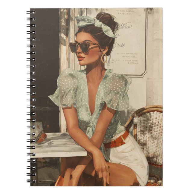 Cahier à spirale femme mode chic vintage (Devant)