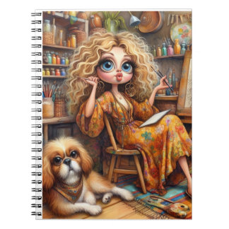 Cahier à spirale Fille artiste fantaisiste