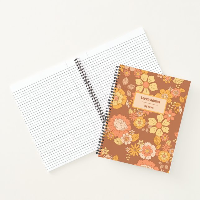 Cahier à spirale Fleur Rétro (Intérieur)