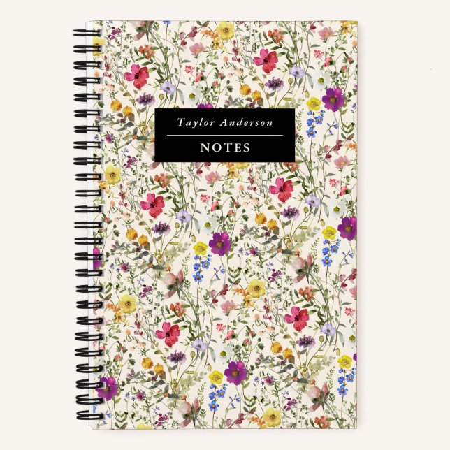 Cahier à spirale Fleurs sauvages Aquarelle (Recto)