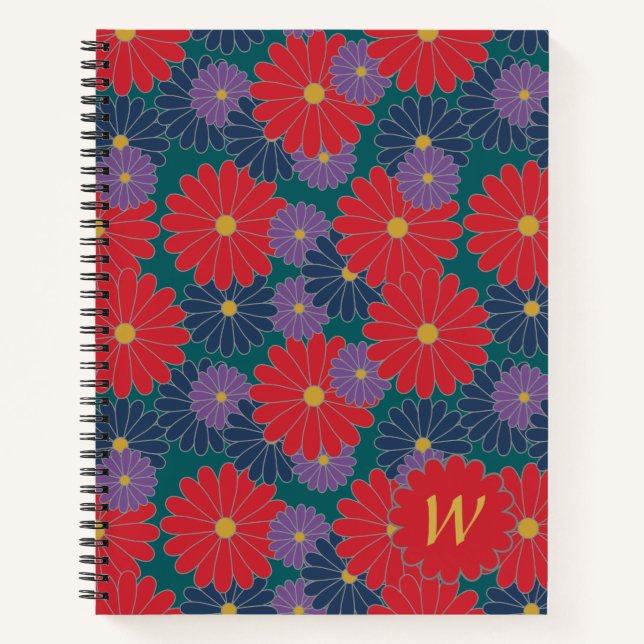 Cahier à spirale floral automnal éclaboussant (Devant)