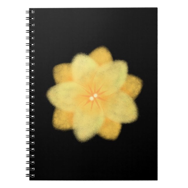 Cahier à spirale floral jaune – Élégant (Devant)