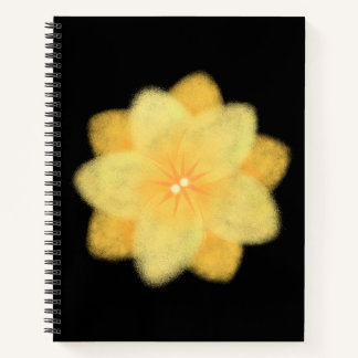 Cahier à spirale floral jaune lumineux – Élégant