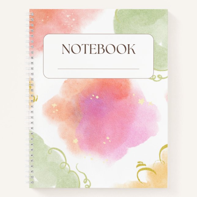 Cahier à spirale floral pastel - Cahier esthétique (Devant)