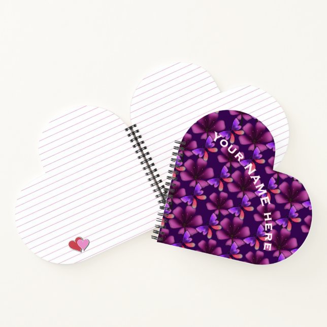 Cahier à spirale floral personnalisé et sur mesure (Intérieur)