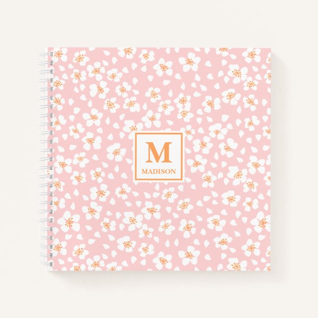 Cahier à spirale floral rose (Devant)