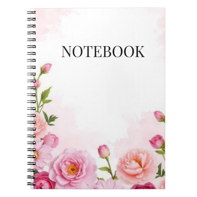Cahier à spirale floral rose esthétique (Devant)