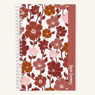 Cahier à spirale floral rose et orange | journal