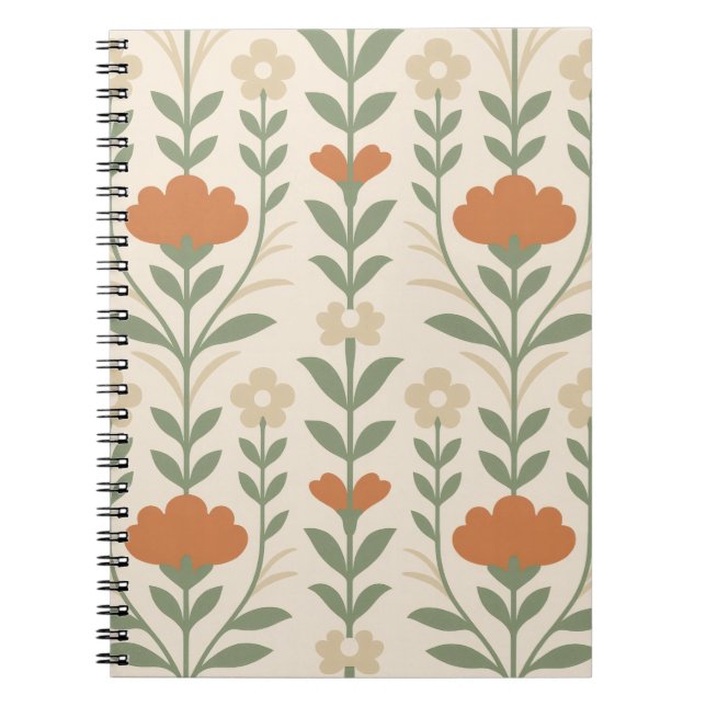 Cahier à spirale floral scandinave (Devant)