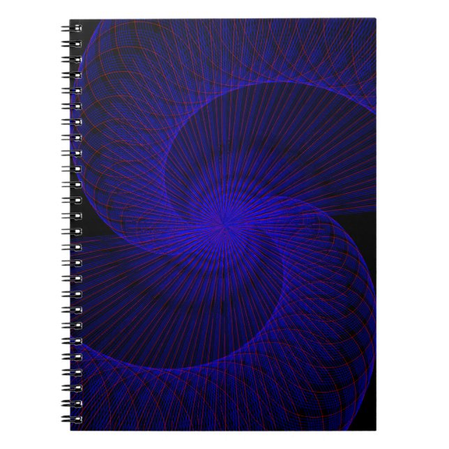 Cahier à spirale géométrique à double entonnoir vu (Devant)