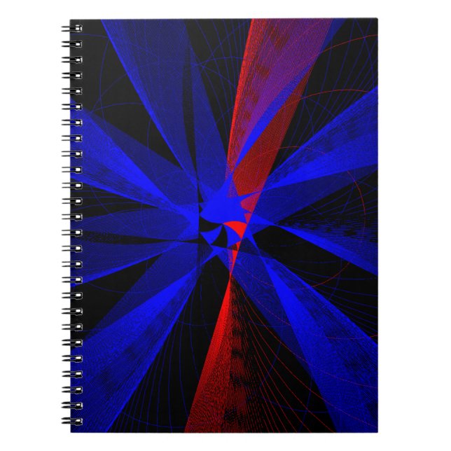 Cahier à spirale géométrique abstrait couleur myrt (Devant)