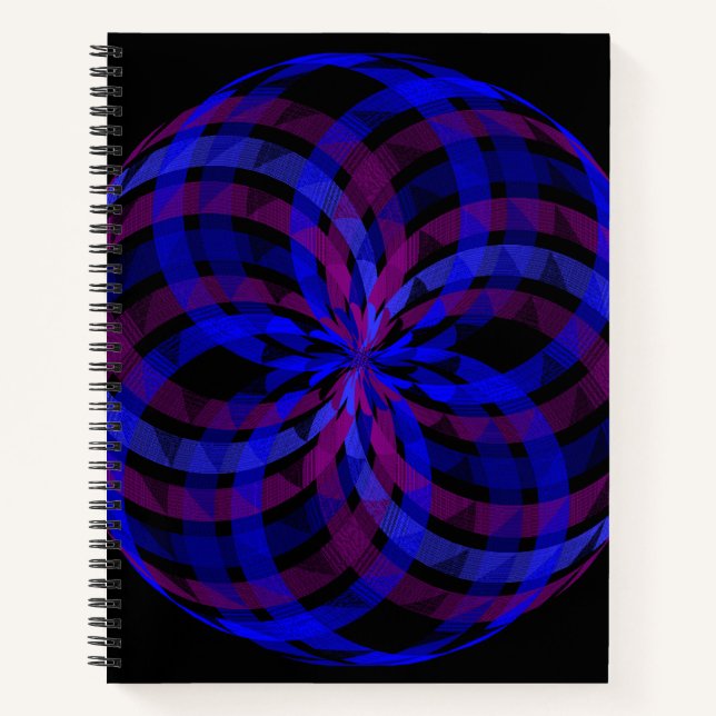 Cahier à spirale géométrique fleur pétale 3D Centr (Devant)