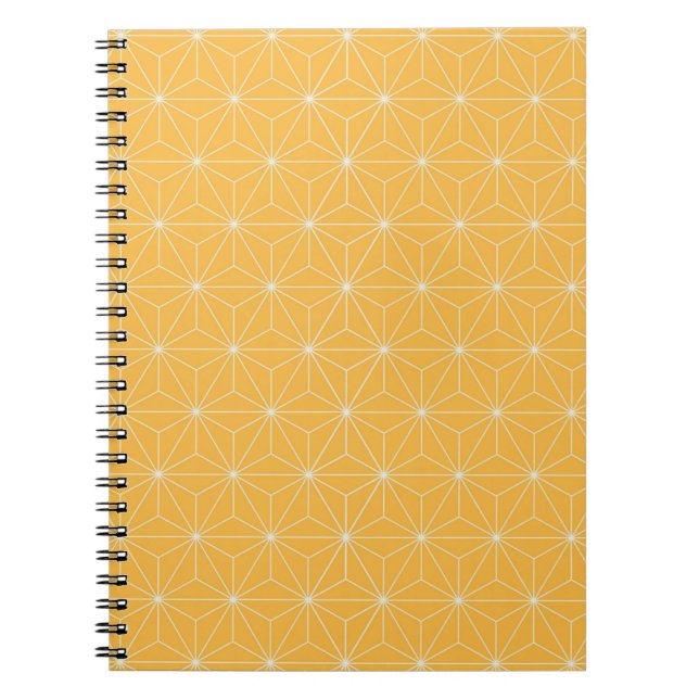 Cahier à spirale géométrique jaune (Devant)