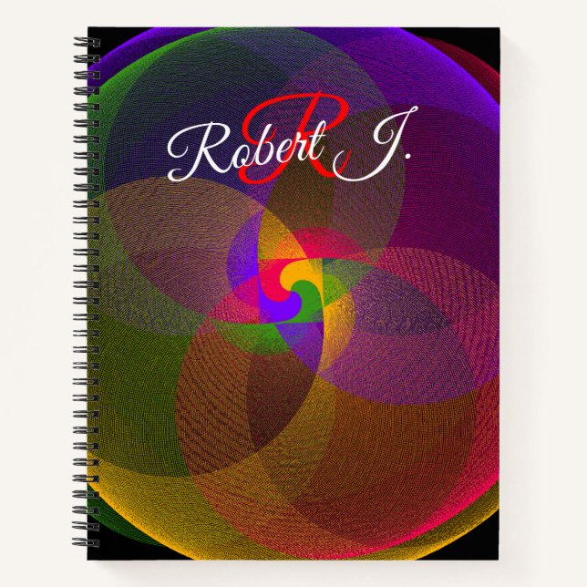 Cahier à spirale géométrique mélange de couleurs d (Devant)