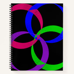 Cahier à spirale géométrique multicolore interchan