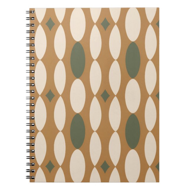Cahier à spirale géométrique rétro (Devant)