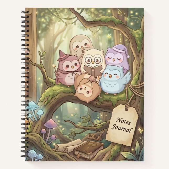 Cahier à spirale Hiboux de la forêt (Devant)