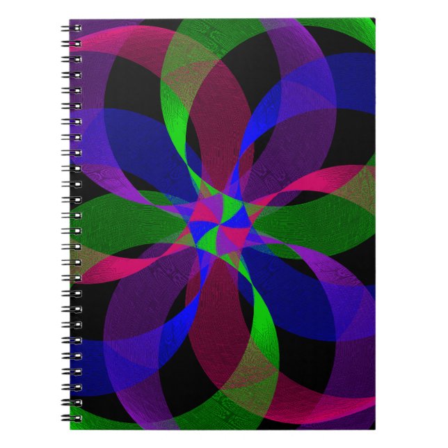Cahier à spirale hybride géométrique 3D 2D (Devant)