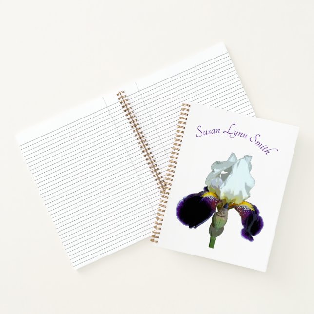 Cahier à spirale Iris violet et blanc (Intérieur)