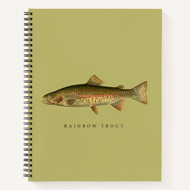 Cahier à spirale kaki foncé Truite arc-en-ciel (Devant)