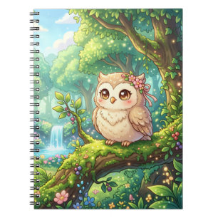 Cahier à spirale Kawaii Forest Owl