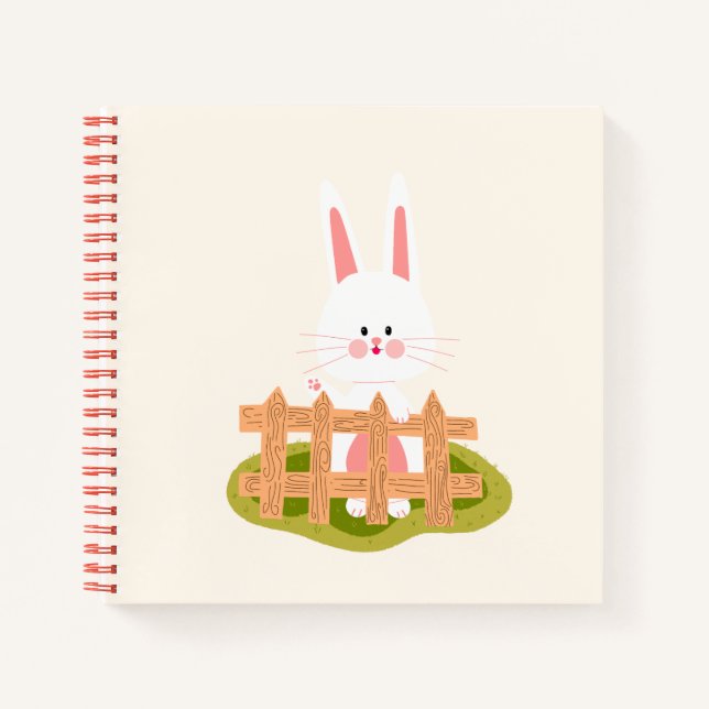 Cahier à spirale Kawaii Lapin Mignon (Devant)