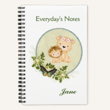 Cahier à spirale - lions mignons