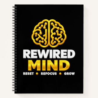 Cahier à spirale Logo Rewired Mind - Journal noir