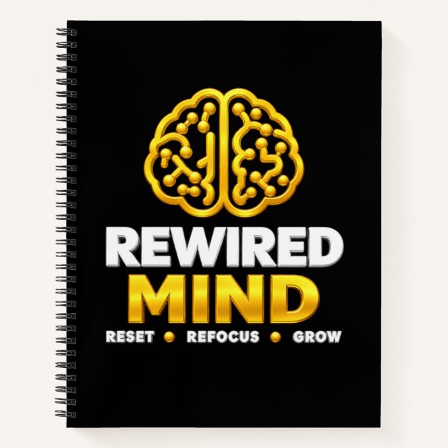 Cahier à spirale Logo Rewired Mind - Journal noir (Devant)