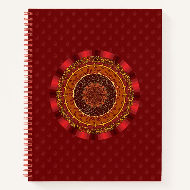 Cahier à spirale Mandala de Feu (Devant)