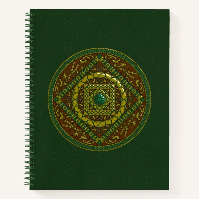 Cahier à spirale Mandala du Taureau (Devant)