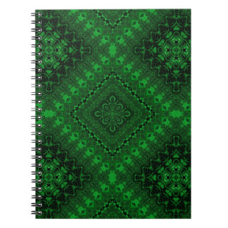 Cahier à spirale mandala vert émeraude vibrant