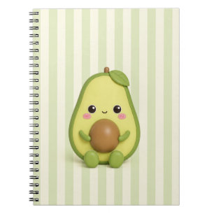Cahier à spirale mignon Kawaii Avocat