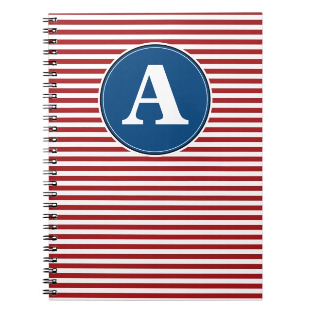 Cahier à spirale, modèle de monogramme personnalis (Devant)