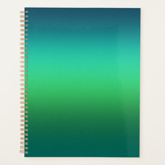 Cahier à spirale moderne mini avec dégradé de vert (Devant)