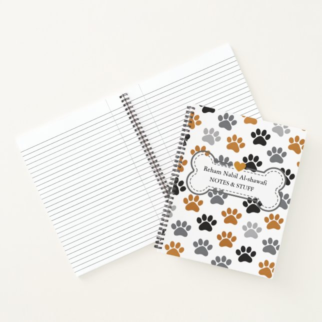 Cahier à spirale moderne neutre avec empreinte de  (Intérieur)